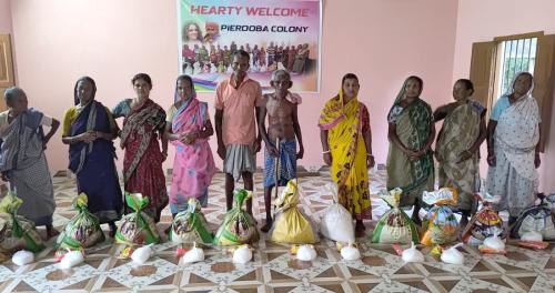 Monthly food packet distribution