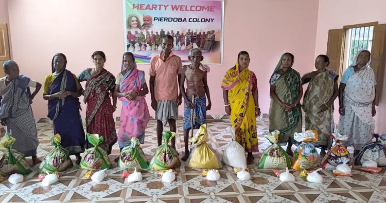 Monthly food packet distribution